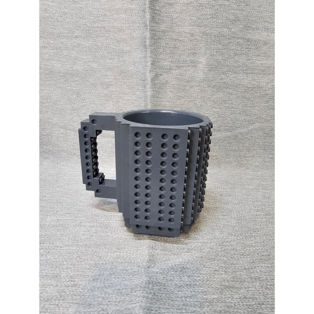 Build-On Brick LEGO Mug Coffee Cup 12oz Novelty Dark Gray